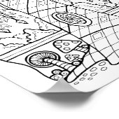 Fantasy Bos Willow Boom Kleurplaat Art Poster (Hoek)