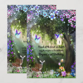 Fantasy bosdieren betoverd feest kaart (Voorkant / Achterkant)
