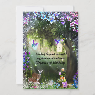 Fantasy bosdieren betoverd feest kaart