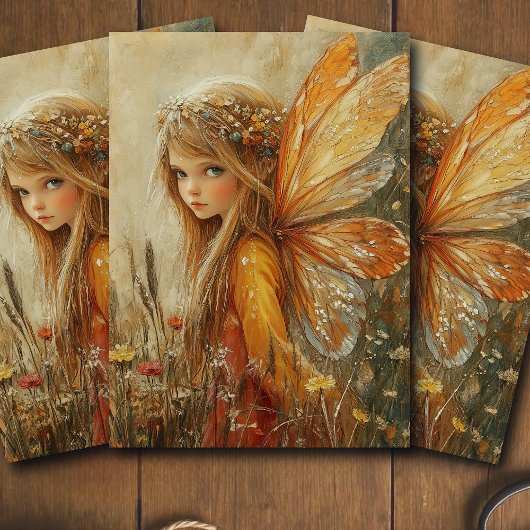 Fantasy Bosfee Bosnimf met Wilde Bloemen Decoupage Tissuepapier