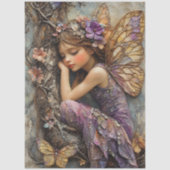 Fantasy Bosfee met Vlinders Decoupage Tissuepapier (Voorkant)
