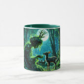 Fantasy bosgodin en zachte herten kunst mok (Midden)