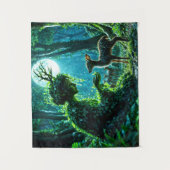 Fantasy bosgodin en zachte herten kunst wandkleed (Voorkant)
