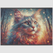 Fantasy Boskat Kabouter Lichtjes Decoupage Tissuepapier (Voorkant)