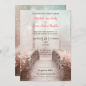 Fantasy Bridge in de Bossen met Pink Flowers Kaart (Voorkant / Achterkant)