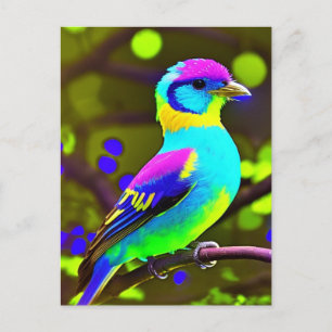 Fantasy Brightly Colour Bird Briefkaart