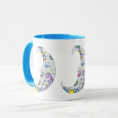 Fantasy Brightly gekleurde Crescent Moons Facs Mok (Voorkant links)