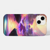 Fantasy Buitenaards Planeet Neon Regenboog Rivier iPhone Hoesje (Achterkant horizontaal)