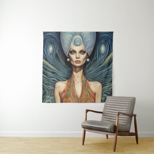 Fantasy Buitenaardse Vrouw Wandkleed (In situ)