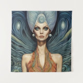 Fantasy Buitenaardse Vrouw Wandkleed (Voorkant)