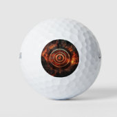 Fantasy Bullseye Symbool Digitale Kunst Golfballen (Voorkant)