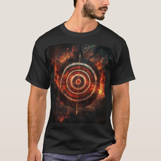 Fantasy Bullseye Symbool Digitale Kunst T-shirt (Voorkant)