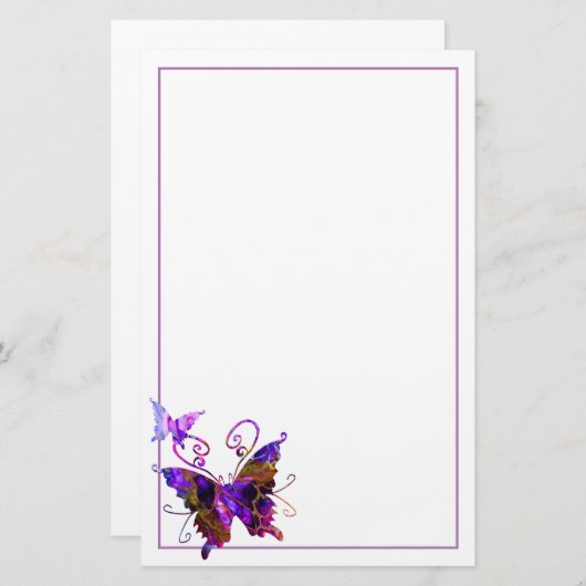 Fantasy Butterflies Briefpapier (Voorkant / Achterkant)