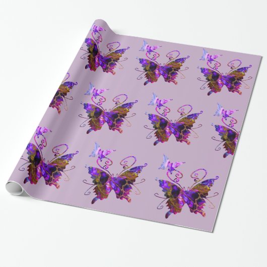 Fantasy Butterflies Cadeaupapier (Uitgerold)