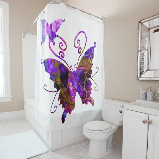 Fantasy Butterflies Douchegordijn (In situ)