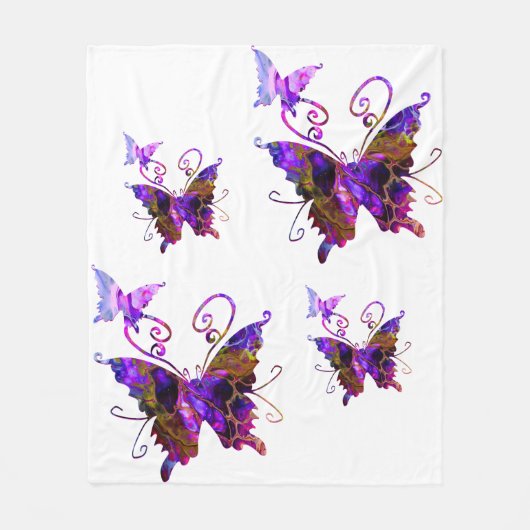 Fantasy Butterflies Fleece Deken (Voorkant)
