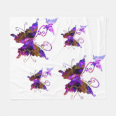 Fantasy Butterflies Fleece Deken (Voorkant (Horizontaal))