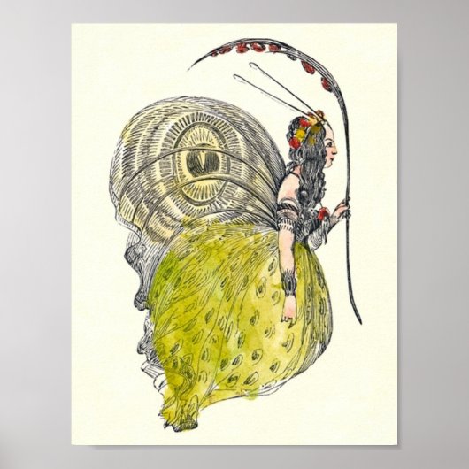  Fantasy Butterfly Fairy met Wings Poster (Voorkant)