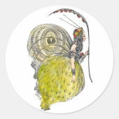  Fantasy Butterfly Fairy met Wings Ronde Sticker (Voorkant)