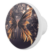 Fantasy Butterfly Gold Sparkle Elegant Chic Keramische Knop (Rechts)