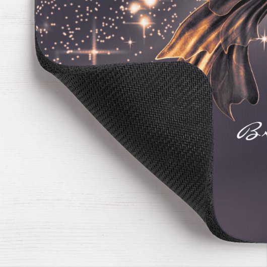 Fantasy Butterfly Gold Sparkle Muismat (Hoek)