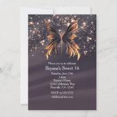 Fantasy Butterfly Gold Sparkle Party Kaart (Voorkant)