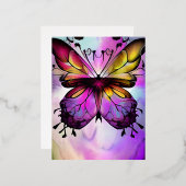 Fantasy Butterfly Graphic Folie Feestdagen Briefkaart (Voorkant / Achterkant)
