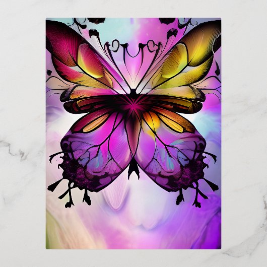 Fantasy Butterfly Graphic Folie Feestdagen Briefkaart (Voorkant)