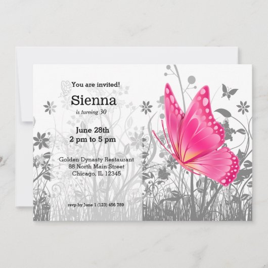 Fantasy Butterfly * kies achtergrondkleur Kaart (Voorkant)