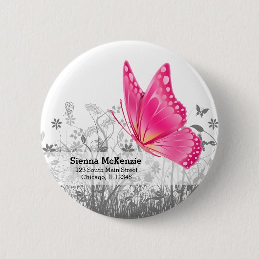 Fantasy Butterfly * kies achtergrondkleur Ronde Button 5,7 Cm (Voorkant)