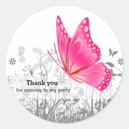 Fantasy Butterfly * kies achtergrondkleur Ronde Sticker (Voorkant)