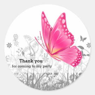 Fantasy Butterfly * kies achtergrondkleur Ronde Sticker