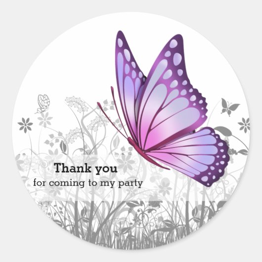 Fantasy Butterfly * kies achtergrondkleur Ronde Sticker (Voorkant)