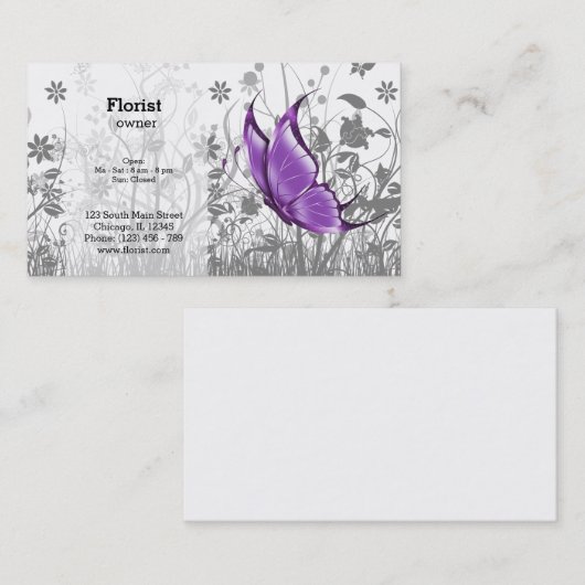 Fantasy Butterfly * kies achtergrondkleur Visitekaartje (Voorkant / Achterkant)