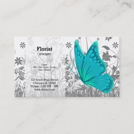 Fantasy Butterfly * kies achtergrondkleur Visitekaartje (Voorkant)