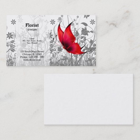 Fantasy Butterfly * kies achtergrondkleur Visitekaartje (Voorkant / Achterkant)