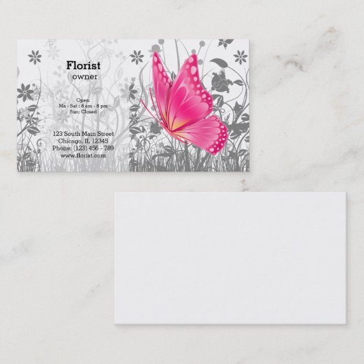 Fantasy Butterfly * kies achtergrondkleur Visitekaartje (Voorkant / Achterkant)