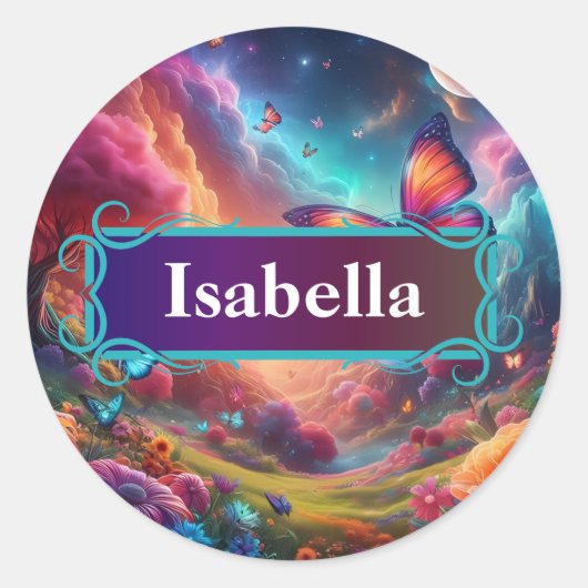 Fantasy Butterfly Label Sticker (Voorkant)