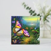 Fantasy Butterfly Reis Blank Wenskaart (Staand voorkant)