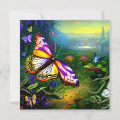 Fantasy Butterfly Reis Blank Wenskaart (Voorkant)
