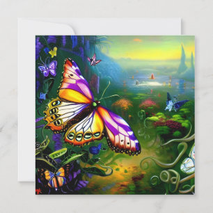 Fantasy Butterfly Reis Blank Wenskaart