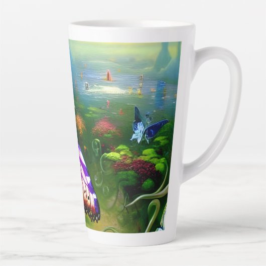 Fantasy Butterfly Reis Latte Mok (Rechts)