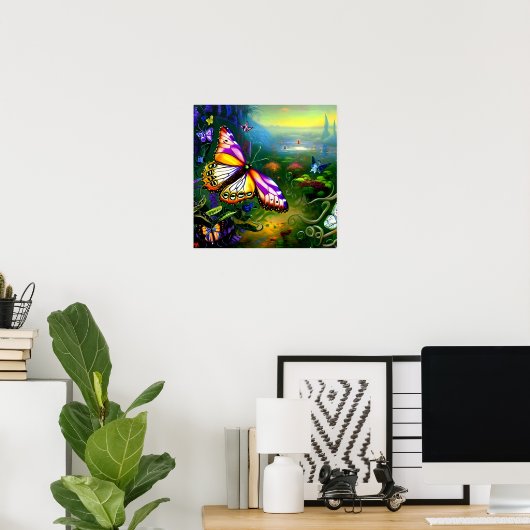 Fantasy Butterfly Reis Poster (Thuiskantoor)