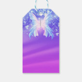 Fantasy Butterfly Roze en Paarse Sparkle Cadeaulabel (Achterkant)