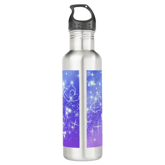 Fantasy Butterfly Roze en Paarse Sparkle Glam Waterfles (Achterkant)