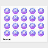 Fantasy Butterfly Roze en Paarse Sparkle Ronde Sticker (Vel)