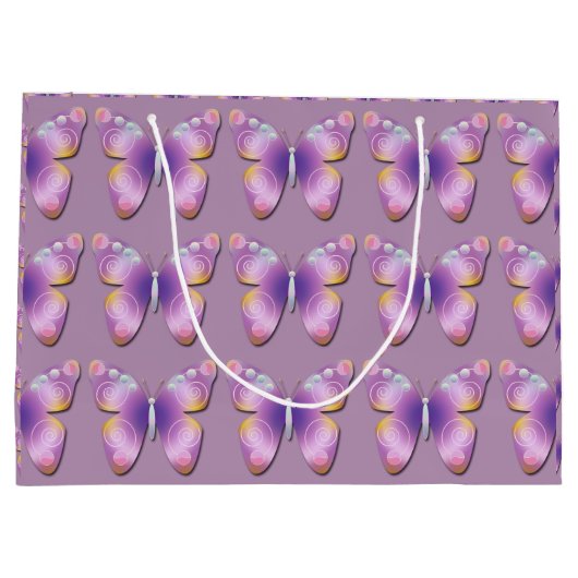Fantasy Butterfly Tiled Large Large Cadeautasje (Achterkant)