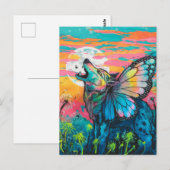 Fantasy Butterfly Wolf Briefkaart (Voorkant / Achterkant)