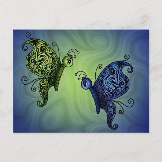 Fantasy Butterflys Briefkaart (Voorkant)