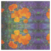 Fantasy California Poppies reflection fabric Stof (Close Up)